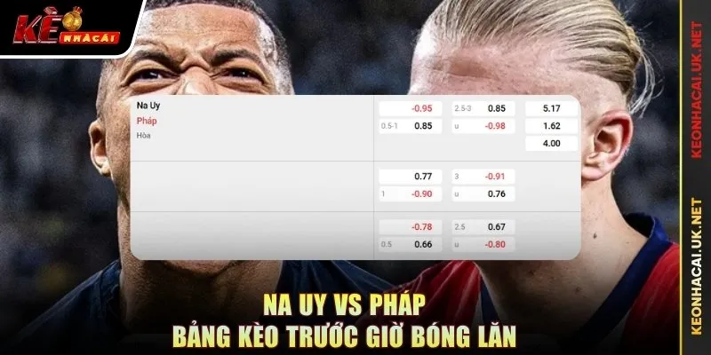 Na Uy vs Pháp - bảng kèo trước giờ bóng lăn