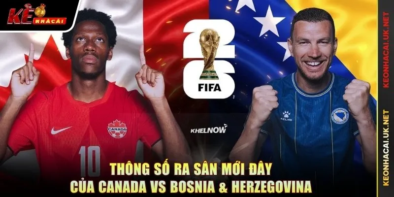 Thông số ra sân mới đây của Canada vs Bosnia & Herzegovina